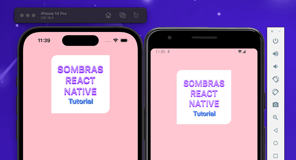 Texto con sombras en iOS y Android