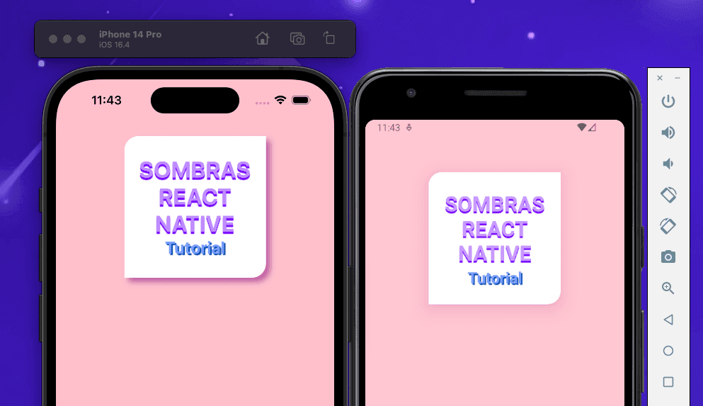 Texto y contenedor con sombras en iOS y Android